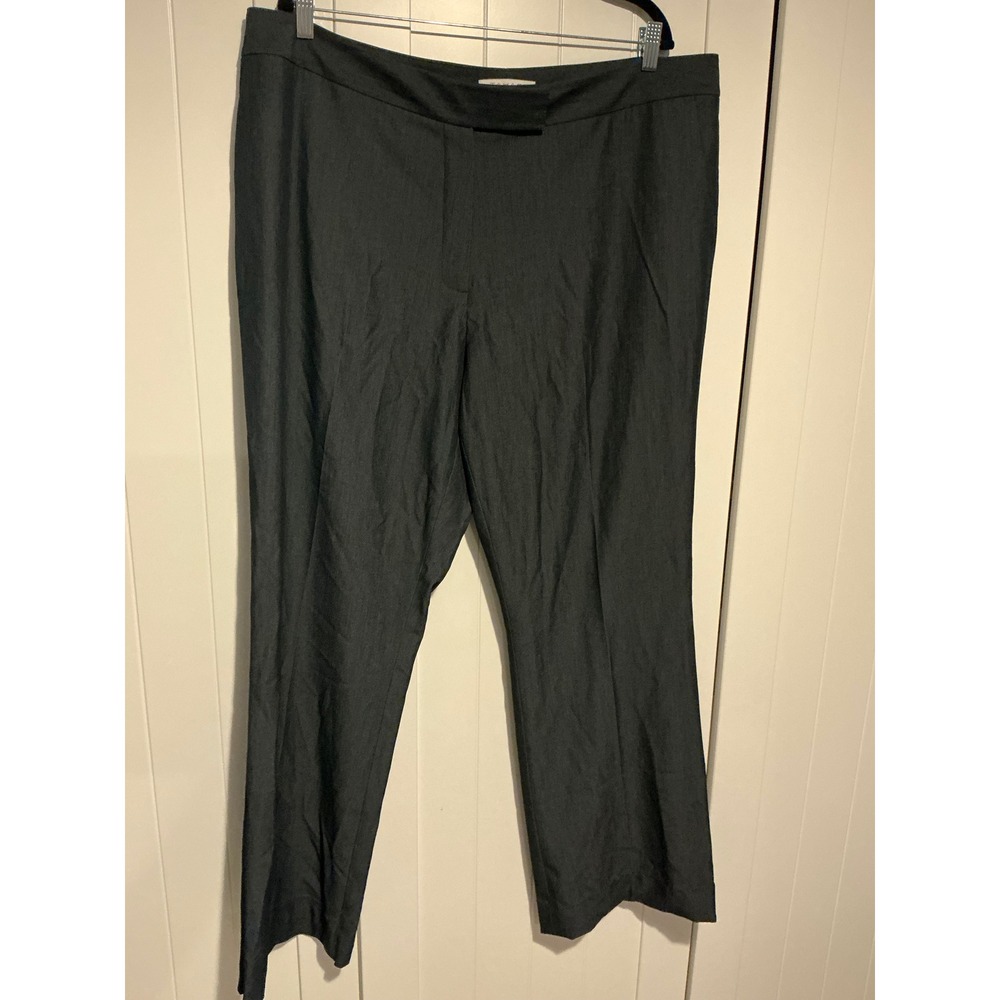 Tahari Woman Gray Tailored Dress Pants Career Office Trousers Size US 18